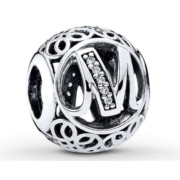 Pandora Initial Alphabet Character Letter M Charm Bead - Picture 1 of 2